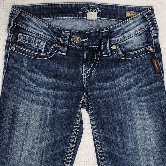 Tuesday Boot Cut Faded Blue Jeans - Picture 4 of 9